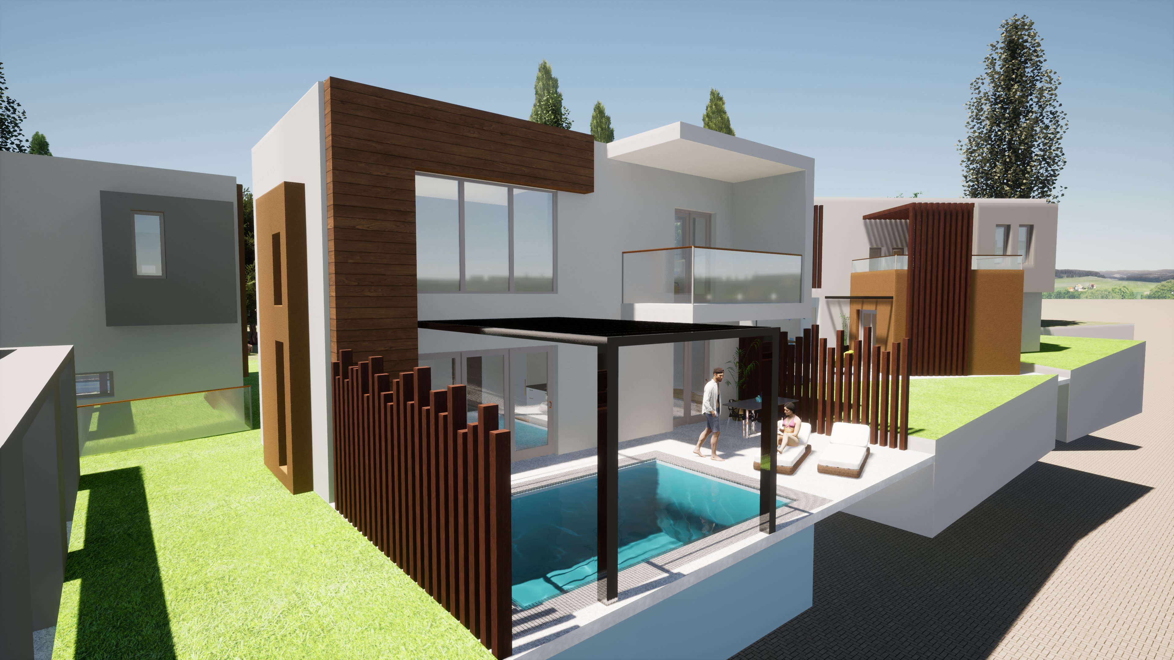 Villa exterior with pool