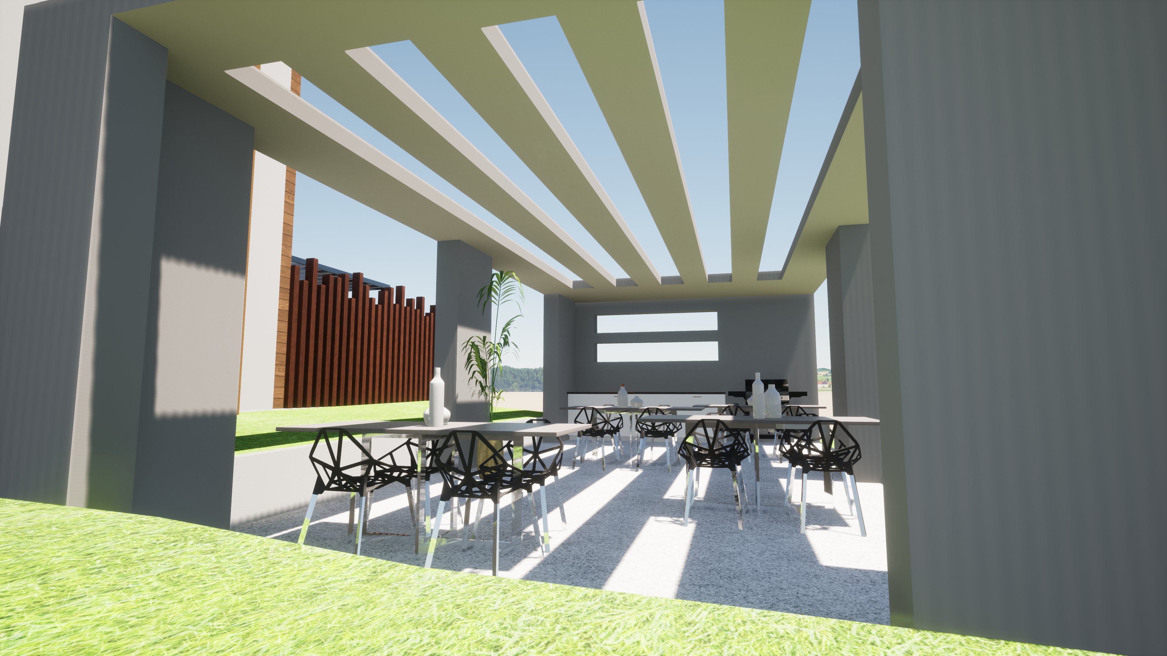 Outdoor dining pavilion